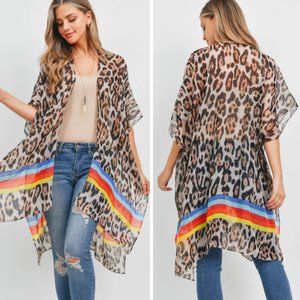 Last one! DONATING SOON! Leopard Print Kimono / Swim Cover-Up